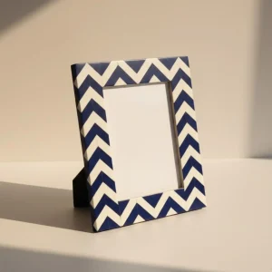 Handmade Chevron Pattern Bone Inlay Photo Frame